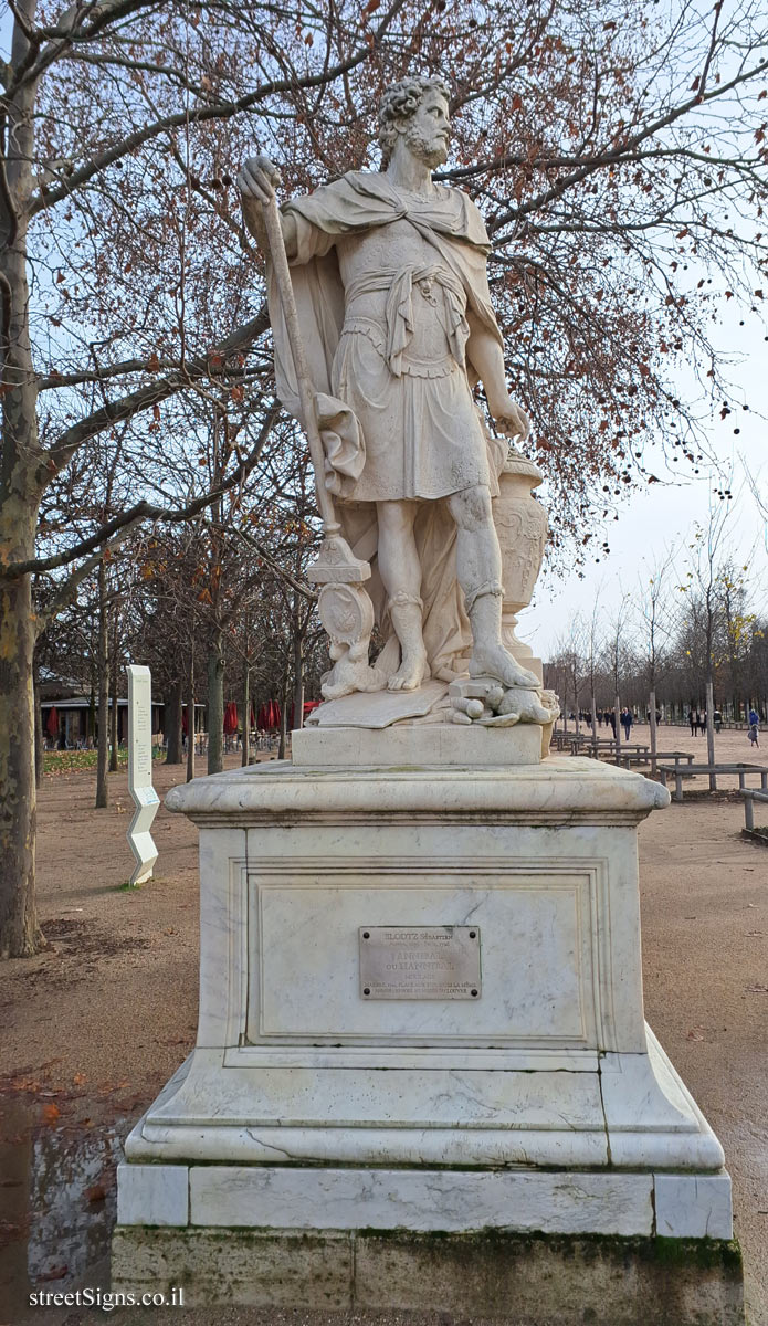 Paris - Tuileries Gardens - "Hannibal" outdoor sculpture by Sébastien Slodtz - All. Centrale, 75001 Paris, France