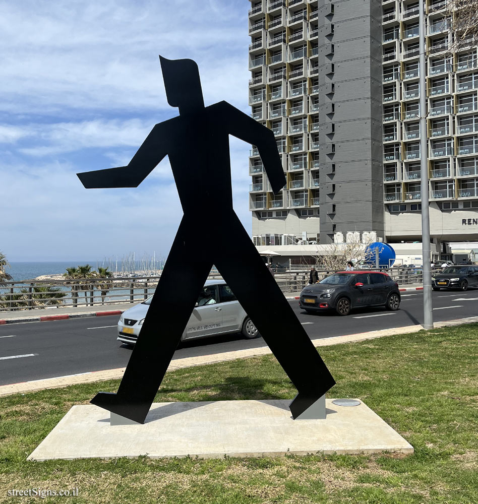 Tel Aviv - "The Walking Man" - Outdoor sculpture by Ilan Goldstein & Eitan Bartal -Shalag Square, Shalag St 1, Tel Aviv-Jaffa, Israel