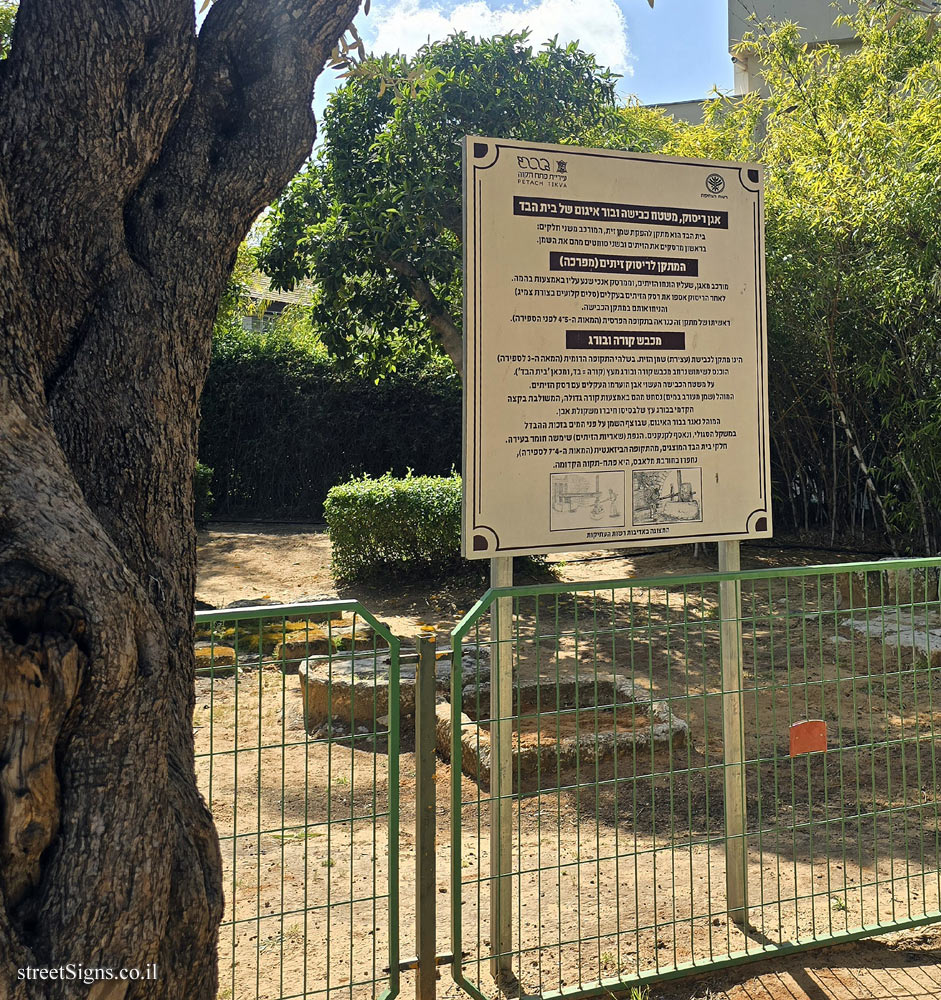 Petah Tikva - crushing basin, pressing surface and pooling pit of the Olive press - Y.L. Perets St 13, Petah Tikva, Israel