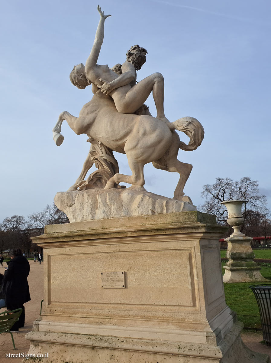 Paris - Tuileries Gardens - "Nessus Kidnapping Dejanire" outdoor sculpture by Laurent Marqueste - Louvre - Tuileries, Paris, France