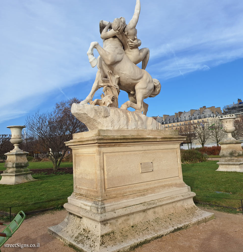 Paris - Tuileries Gardens - "Nessus Kidnapping Dejanire" outdoor sculpture by Laurent Marqueste - Louvre - Tuileries, Paris, France