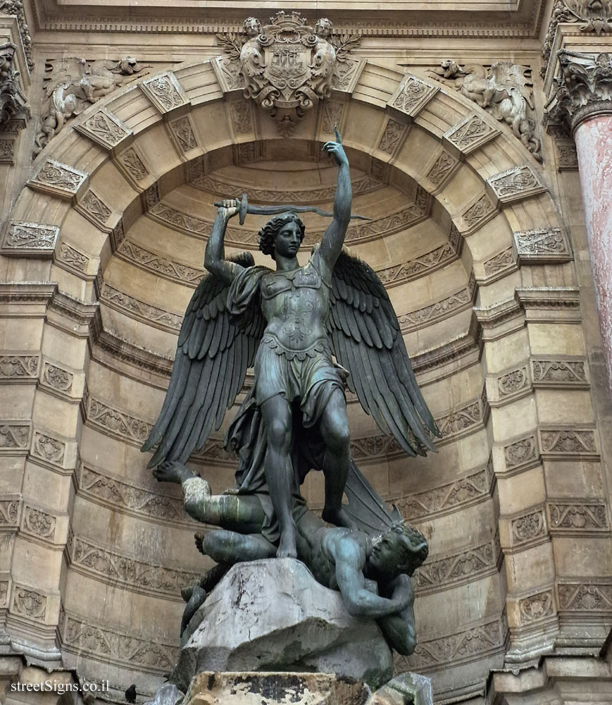 Paris - Fontaine Saint-Michel - Archangel Michael subduing the devil - Fontaine Saint-Michel, Pl. Saint-Michel, 75005 Paris, France