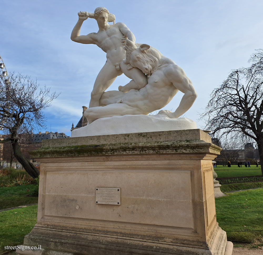Paris - Tuileries Gardens - "Theseus and the Minotaur" outdoor sculpture by Étienne-Jules Ramey - Louvre - Tuileries, Paris, France