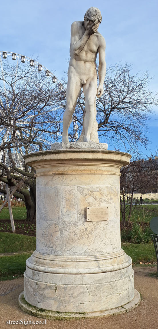 Paris - Tuileries Gardens - "Cain having just killed Abel" outdoor sculpture by Henri Vidal - Louvre - Tuileries, Paris, France