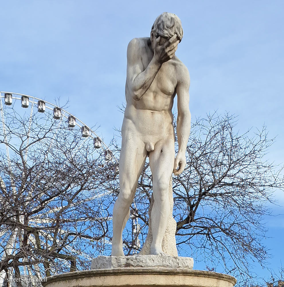 Paris - Tuileries Gardens - "Cain having just killed Abel" outdoor sculpture by Henri Vidal - Louvre - Tuileries, Paris, France