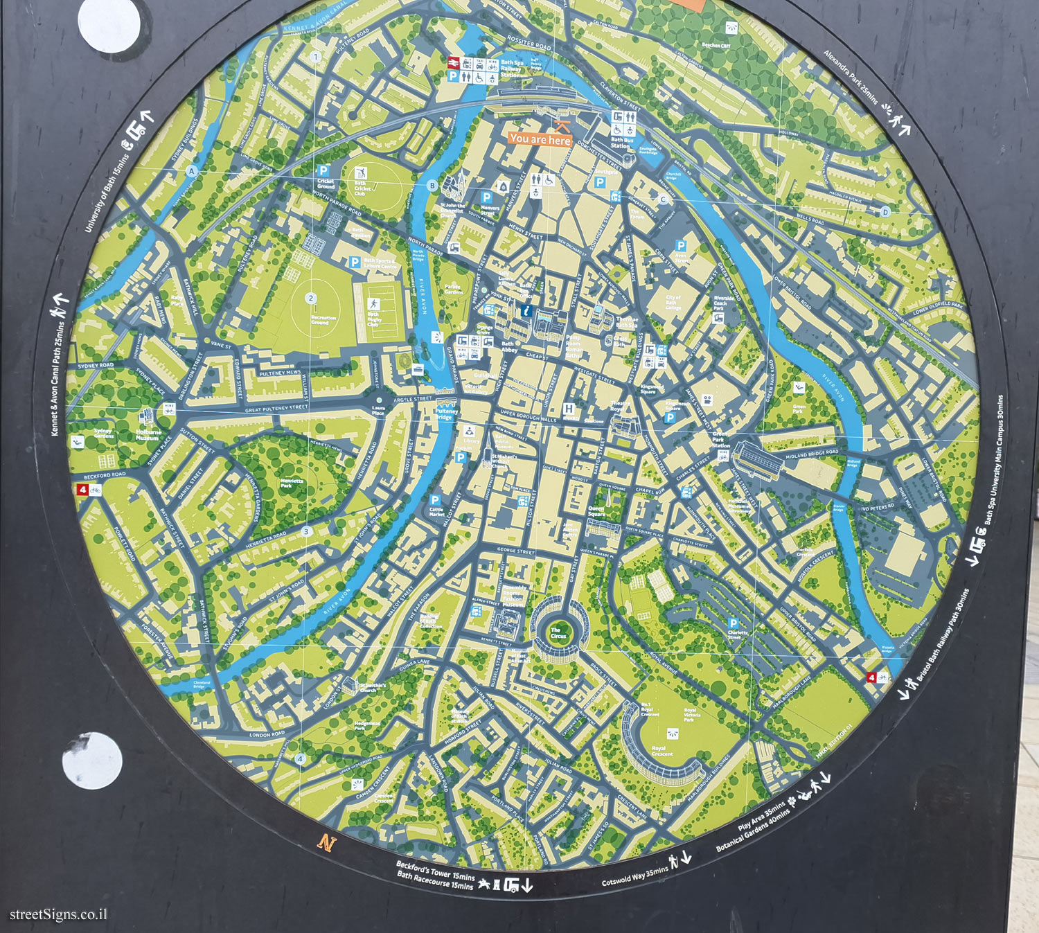 Bath - World Heritage Site - City Map - 12 Brunel Square, Bath BA1, UK