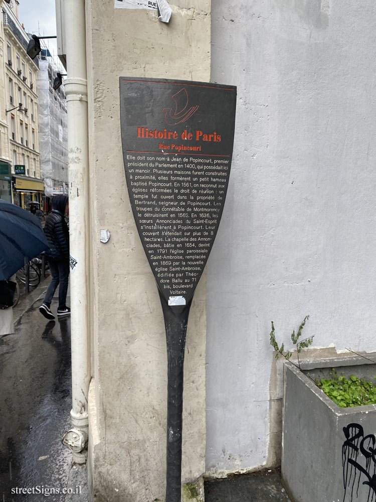 Paris - History of Paris - Popincourt Street - 59 Rue Popincourt, 75011 Paris, France