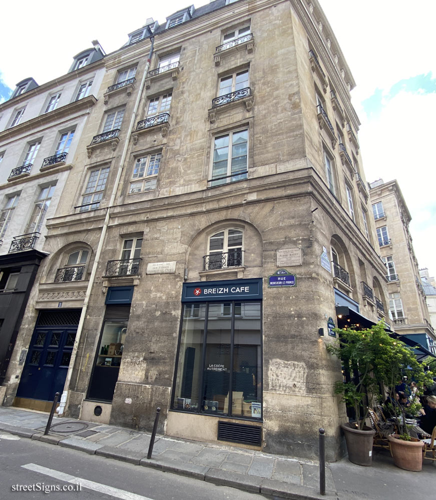 Paris - the place where the sociologist Albert Bayet lived - 2 Rue Monsieur le Prince, 75006 Paris, France