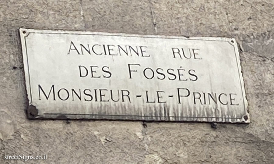 Former name of rue Monsieur le Prince, Paris, France