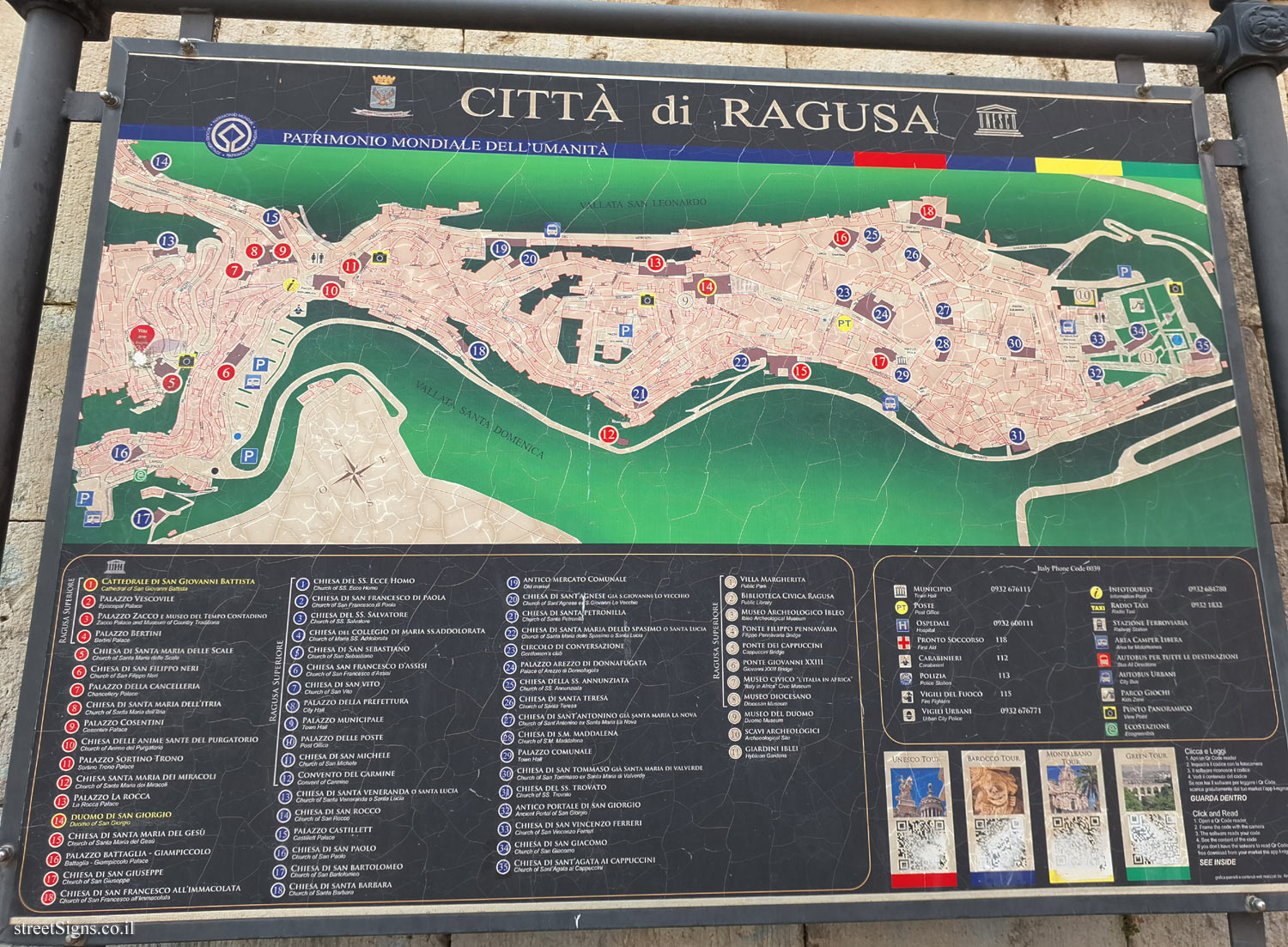 Ragusa - World Heritage Site - City map and listing of heritage sites - Corso Mazzini, 3, 97100 Ragusa RG, Italy