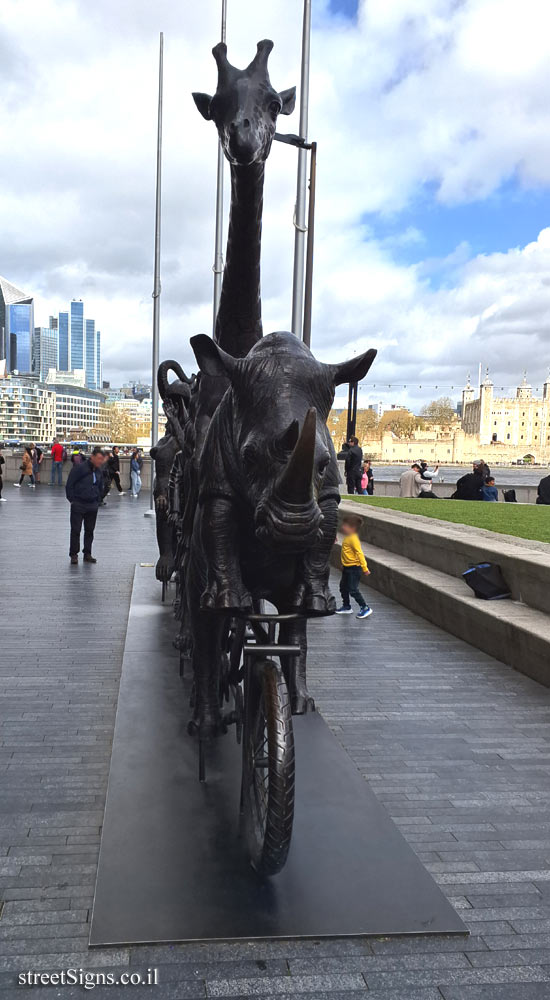 London - "They Were on a Wild Ride to a Safer Place..." outdoor sculpture by Gillie and Marc - 110 The Queen’s Walk, London SE1 2AA, UK