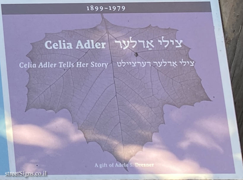 Amherst - Yiddish Writers Garden - Playwrights and actors - Celia Adler