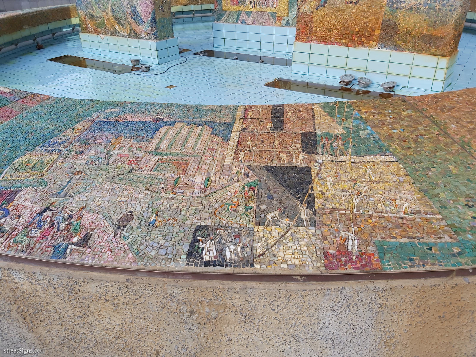 Nahum Gutman Fountain - Bialik strolls through Mugrabi Square