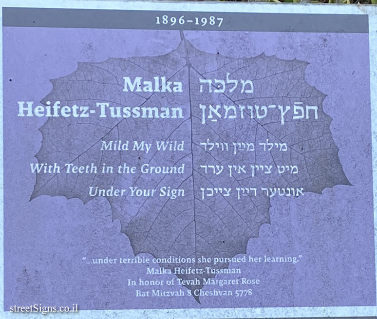 Amherst - Yiddish Writers Garden - Poets (2) - Malka Heifetz-Tussman