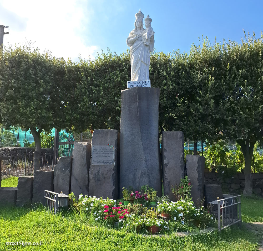 Zafferana Etnea - a statue of the Madonna in the place where the lava flow stopped in 1992 - Via Zerbate, 7, 95019 Zafferana Etnea CT, Italy