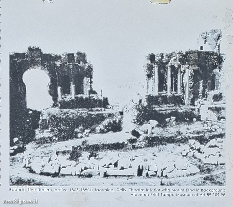 Taormina - Ancient theatre of Taormina - Photograph from the 19th century