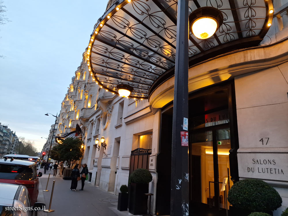 Paris - Hotel Lutetia - a refuge for survivors of Nazi concentration camps - 47 Bd Raspail, 75006 Paris, France