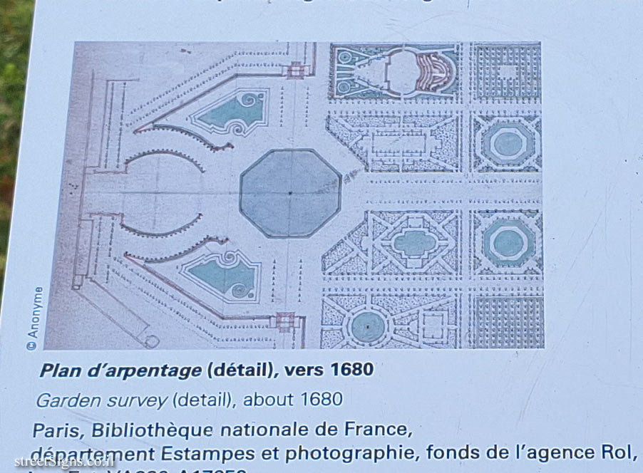 Paris - The Tuileries Rose Gardens - Plan of the garden from 1680