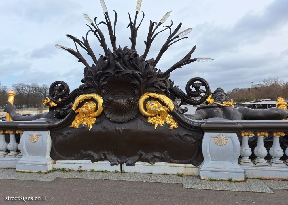 Paris - Alexander III Bridge - Decoration on the bridge