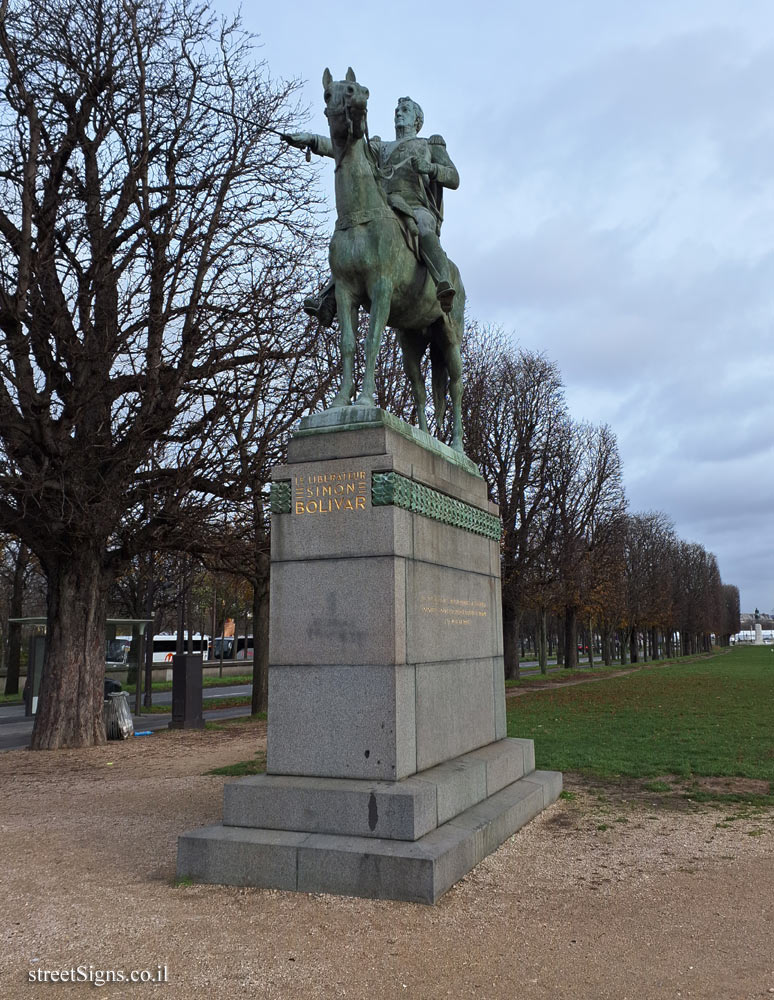 Paris - Statue commemorating the liberator of America, Simon Bolivar - 1910 Port des Champs-Élysées, 75008 Paris, France
