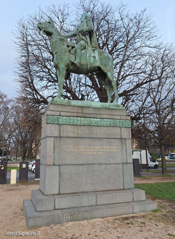 Paris - Statue commemorating the liberator of America, Simon Bolivar - 1910 Port des Champs-Élysées, 75008 Paris, France