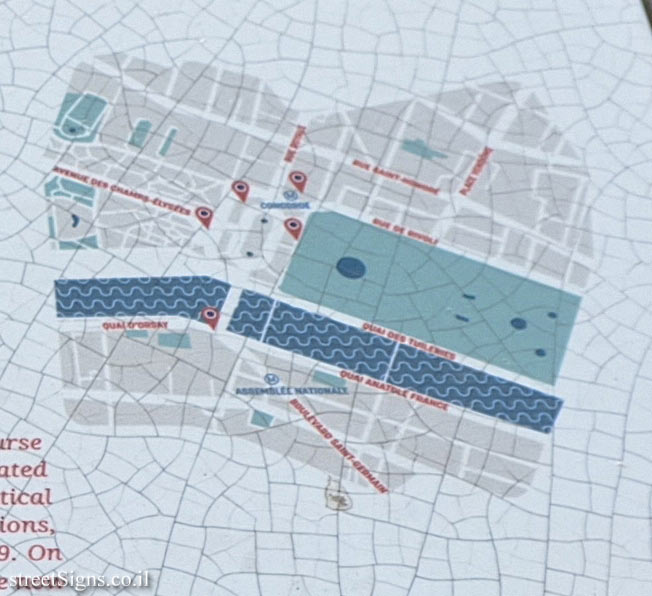 Paris - French Revolution - History and names of the Place de la Concorde - Map of the square