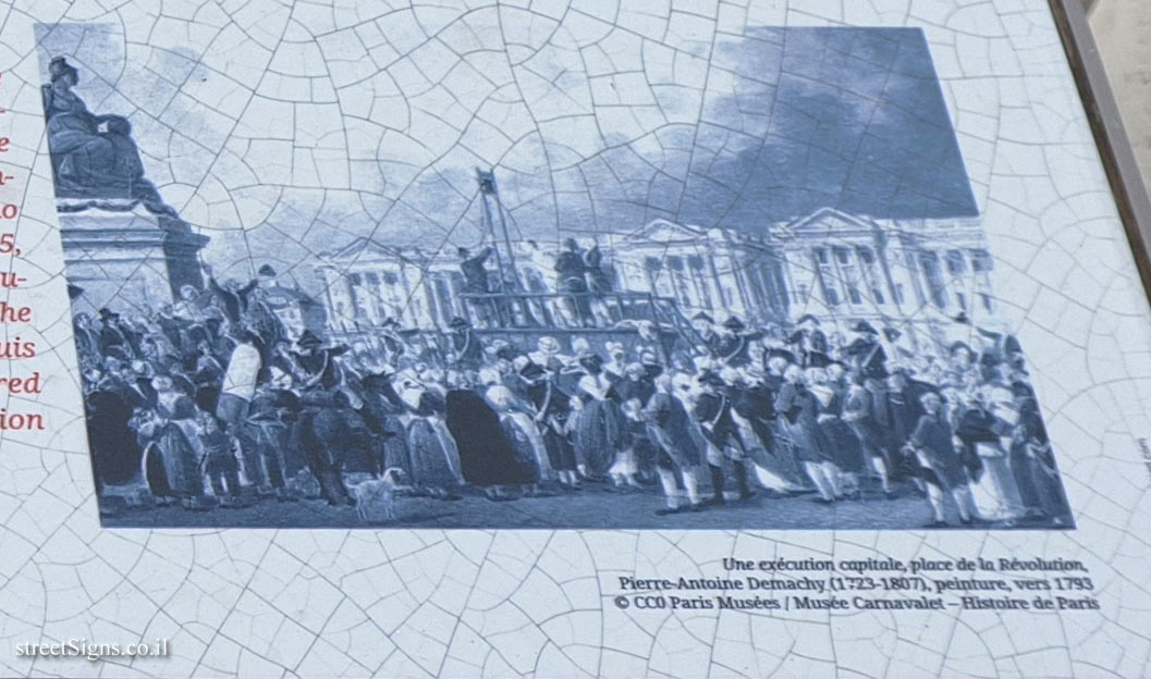 Paris - French Revolution - History and names of the Place de la Concorde - Execution in the square, painting by Pierre-Antoine Demachy