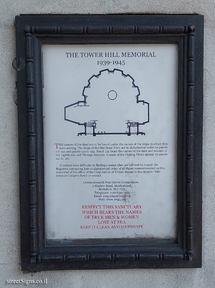 London - Tower Hill Memorial - Second World War - map of the monument