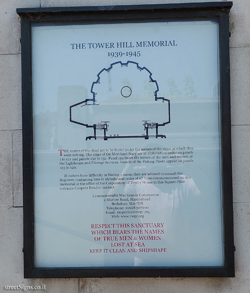 London - Tower Hill Memorial - Second World War - map of the monument