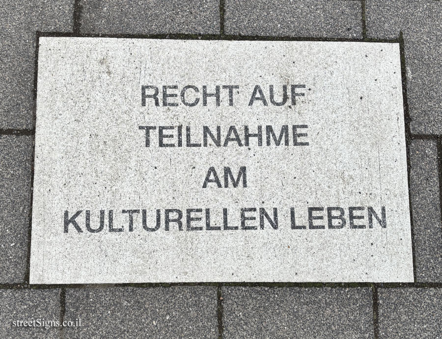 Cologne - Human Rights Path - The Right to Participate in Cultural Life ( Article 27)