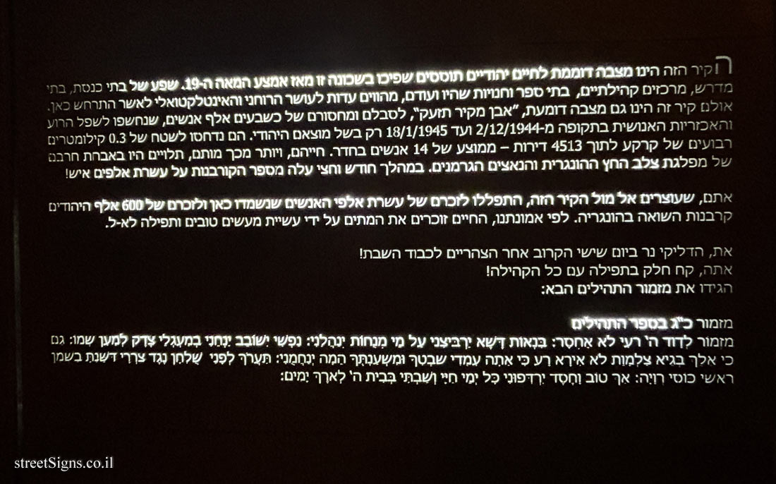 The Memorial Wall in the Budapest Jewish Ghetto