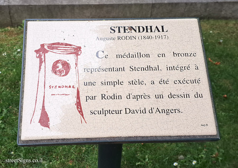 Paris - Luxembourg Gardens - "Stendhal" outdoor sculpture/medallion by Auguste Rodin