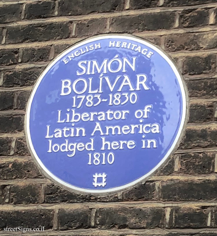 London - English Heritage - Where Simon Bolivar was staying