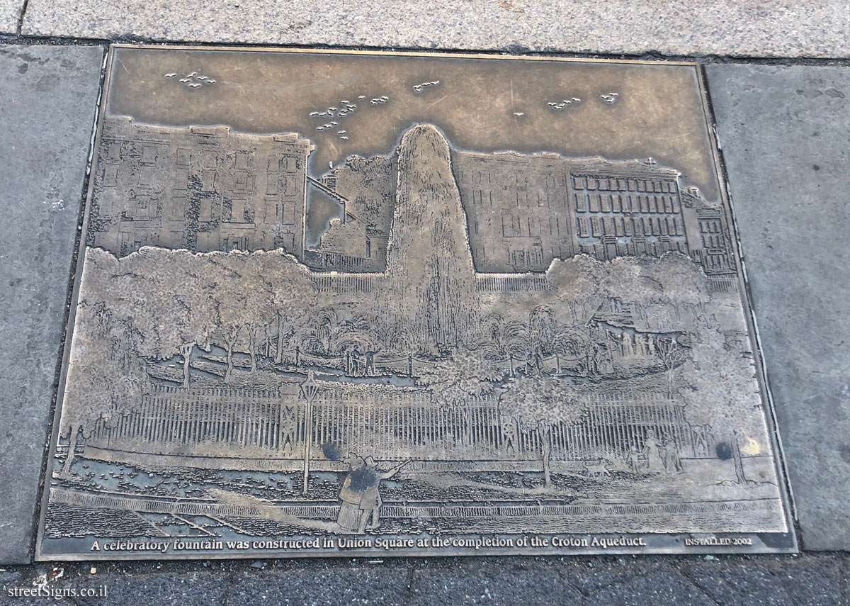 New York - Union Square Route - The fountain built on the completion of Croton Aqueduct