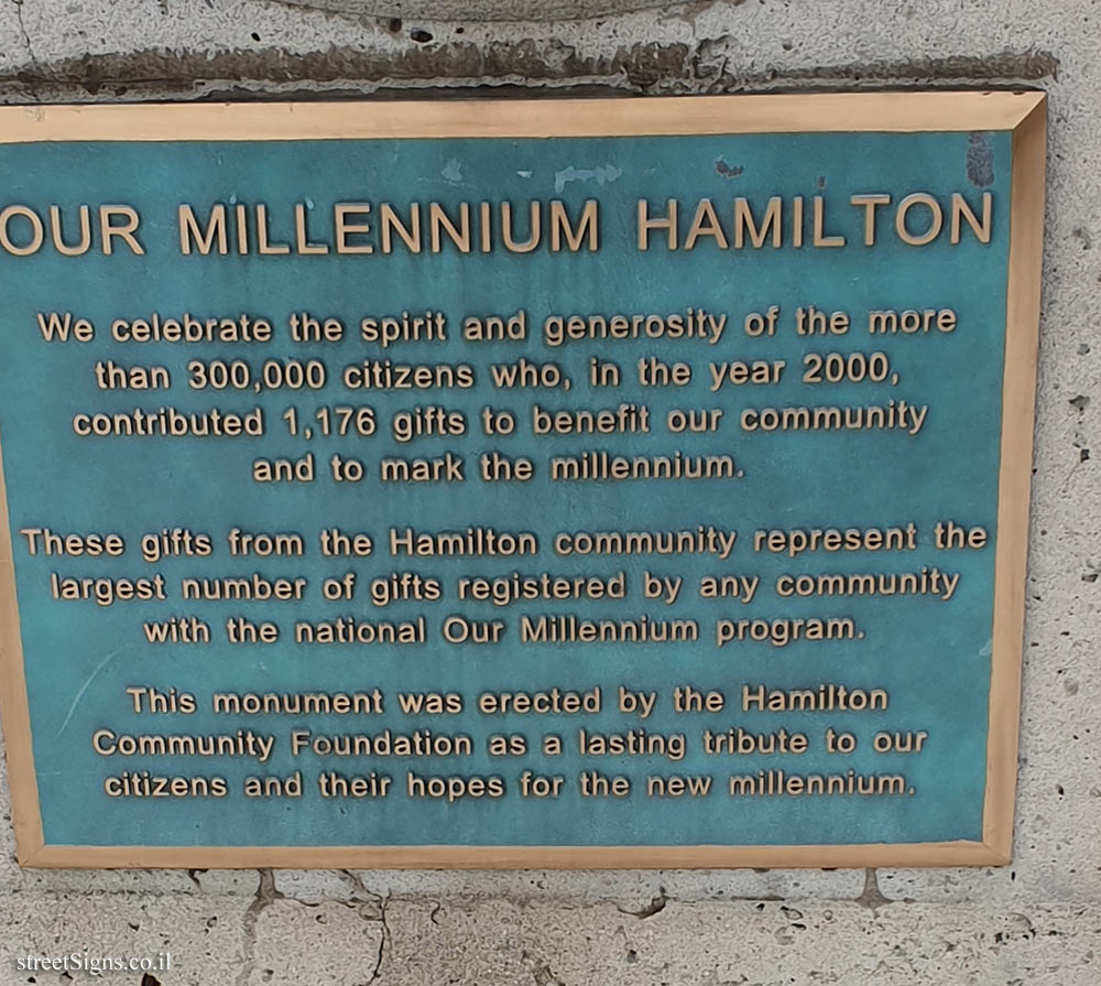 Hamilton - A commemorative plaque on donations for the third millennium