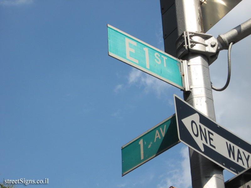 New York - Junction of First Avenue and East 1st Street