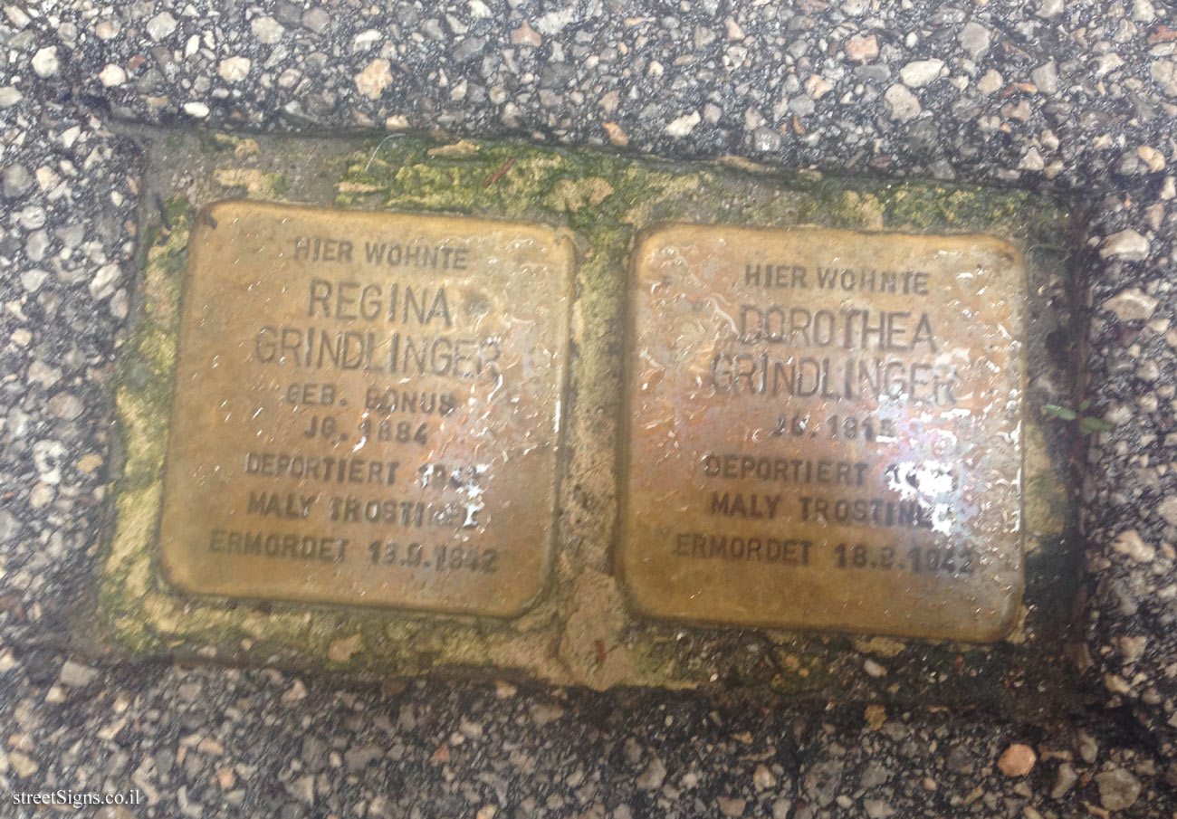 Salzburg -Memorial plaques for the Grindlinger family who perished in the Holocaust