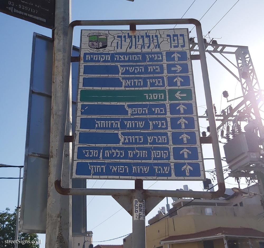 Jaljulia - A direction sign pointing to sites in the village