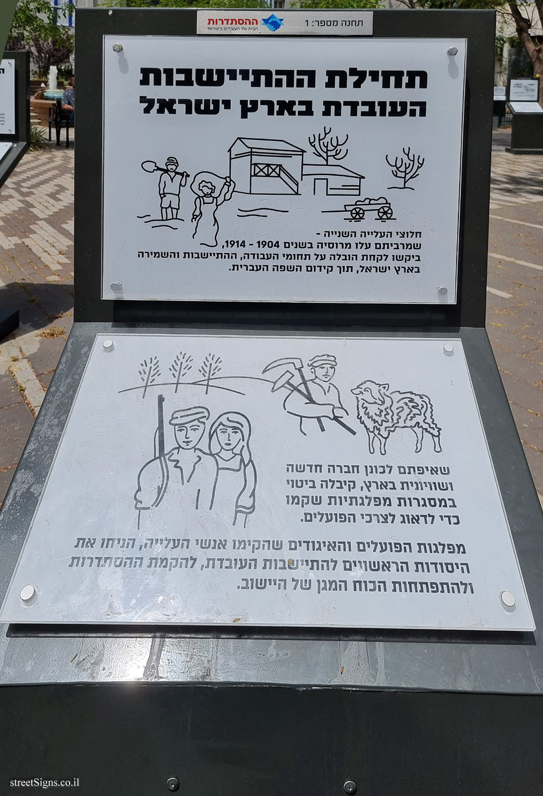 Rishon Lezion - Histadrut Garden - Milestones in the History of the Histadrut - Station 1