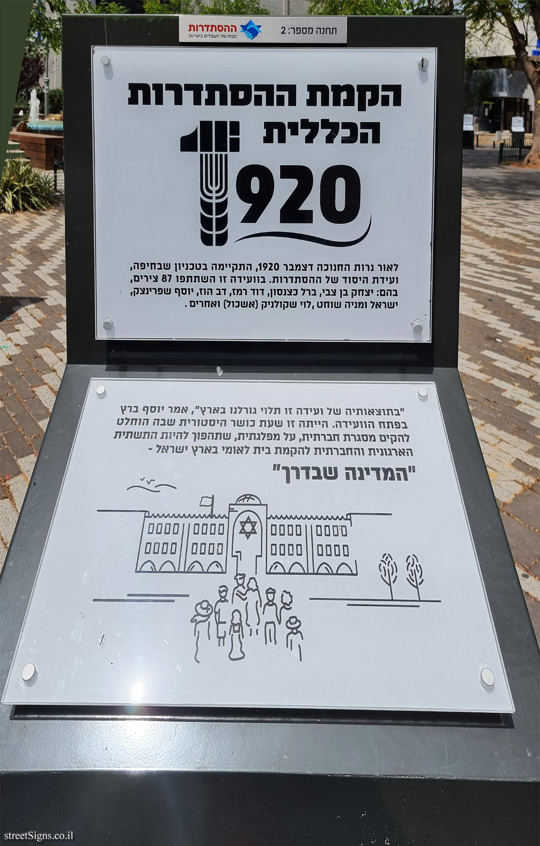 Rishon Lezion - Histadrut Garden - Milestones in the History of the Histadrut - Station 2
