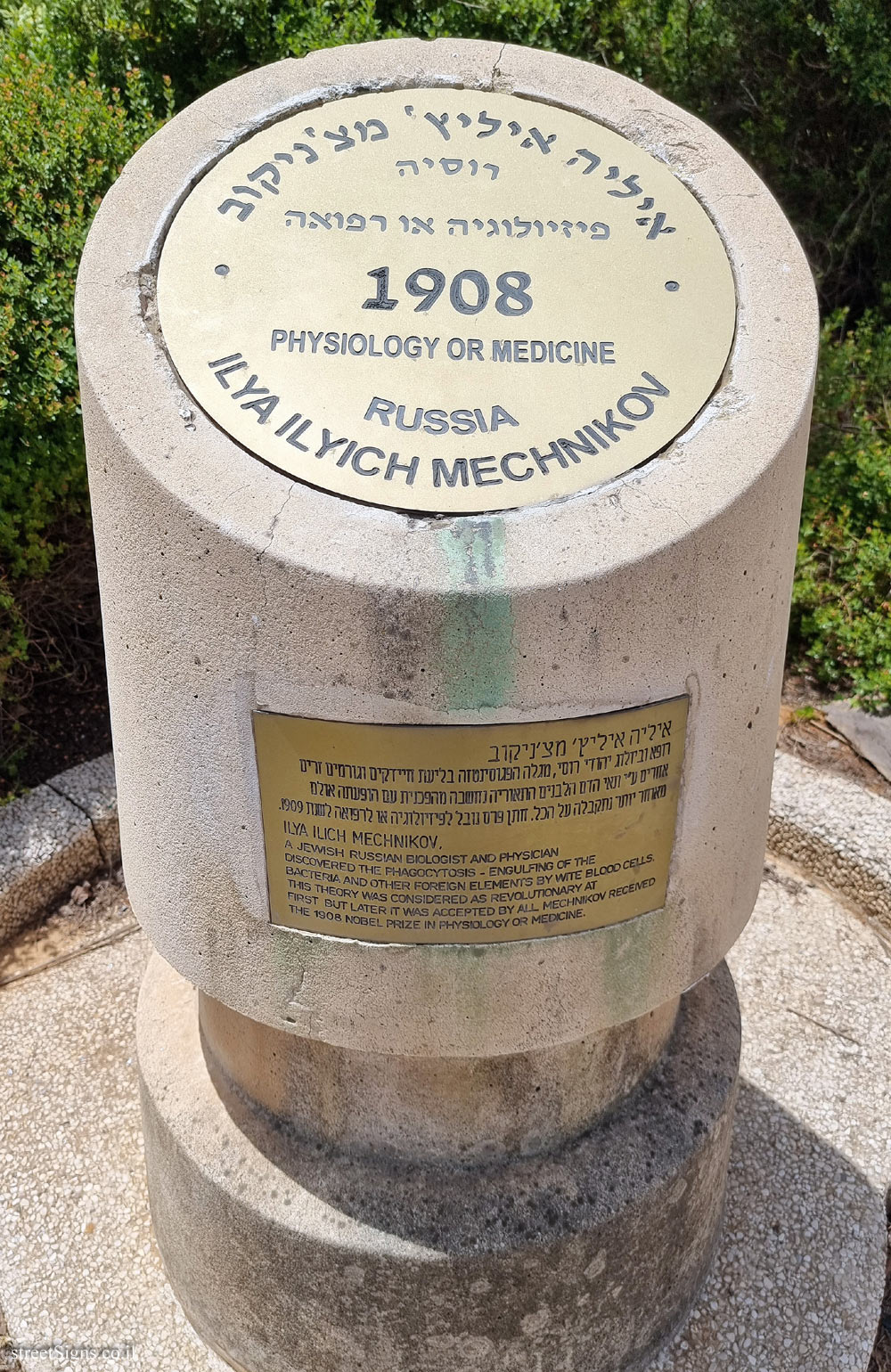 Rishon Lezion - Nobel Laureates Boulevard - Ilya Mechnikov