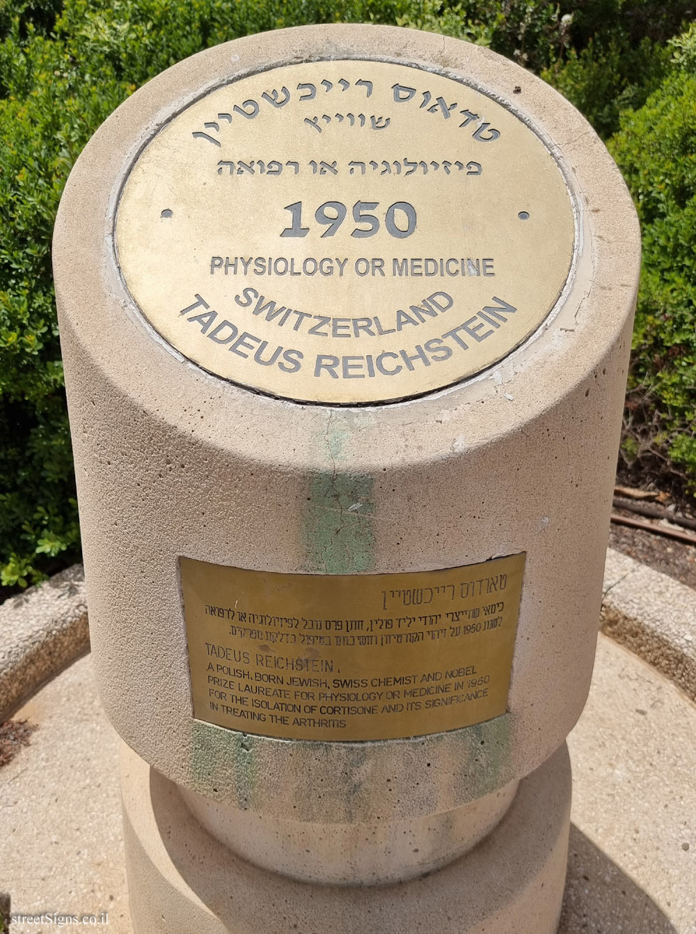 Rishon Lezion - Nobel Laureates Boulevard - Tadeusz Reichstein