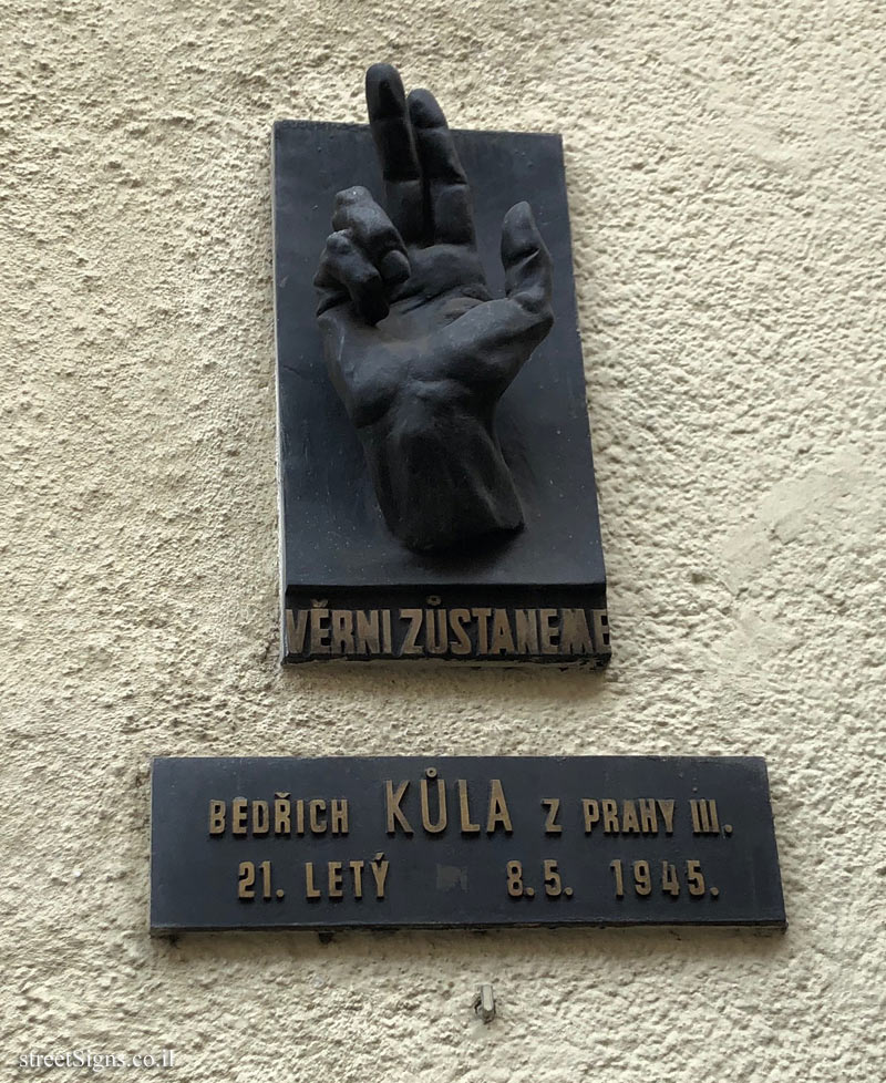 Prague - Memorial plaque for BEDICICH KŮLA
