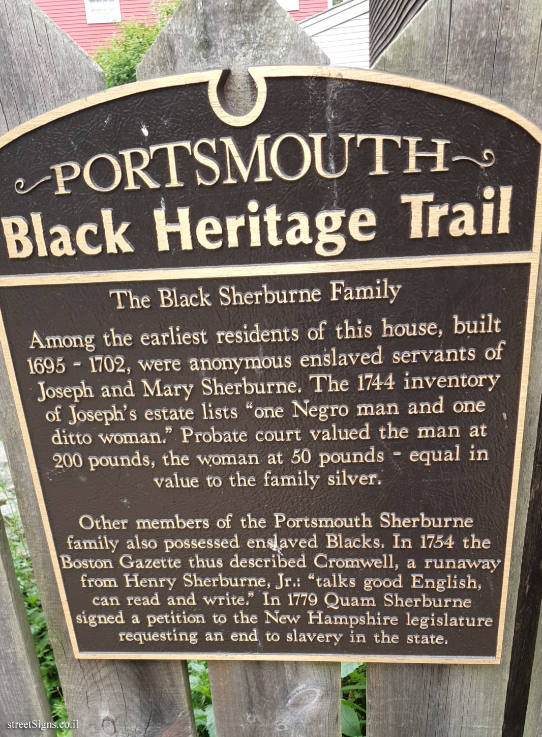 Portsmouth, NH - Black Heritage Trail-The Black Sherburne Family