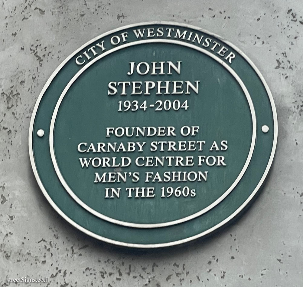 London - Commemoration of John Stephen - "King of Carnaby Street"