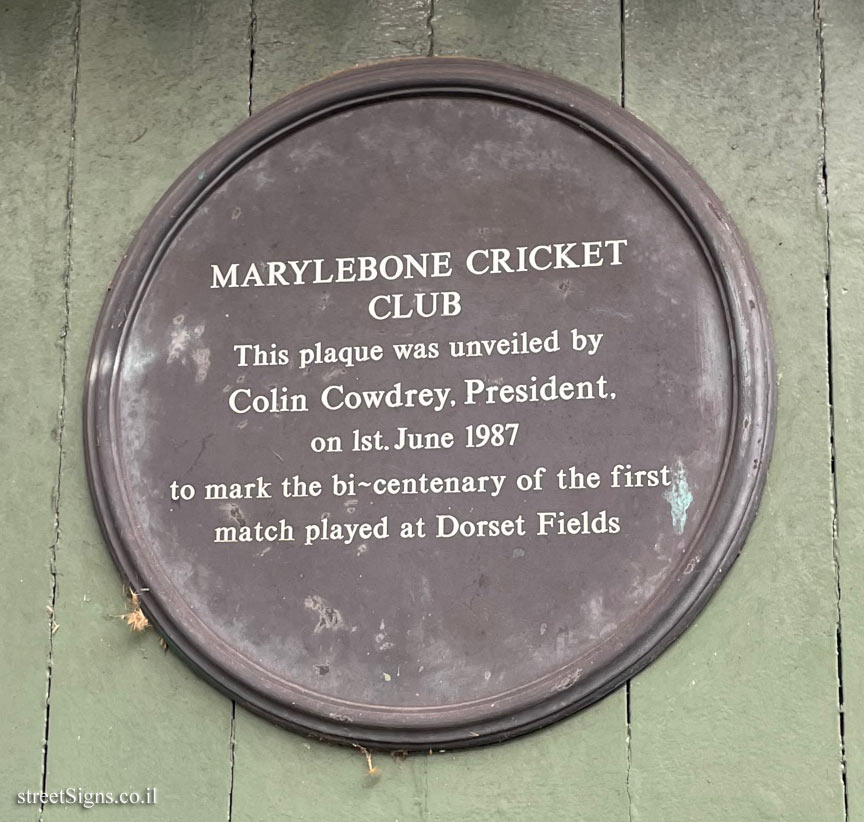 London - Commemorative plaque for the 200th anniversary of the Marylebone Cricket Club