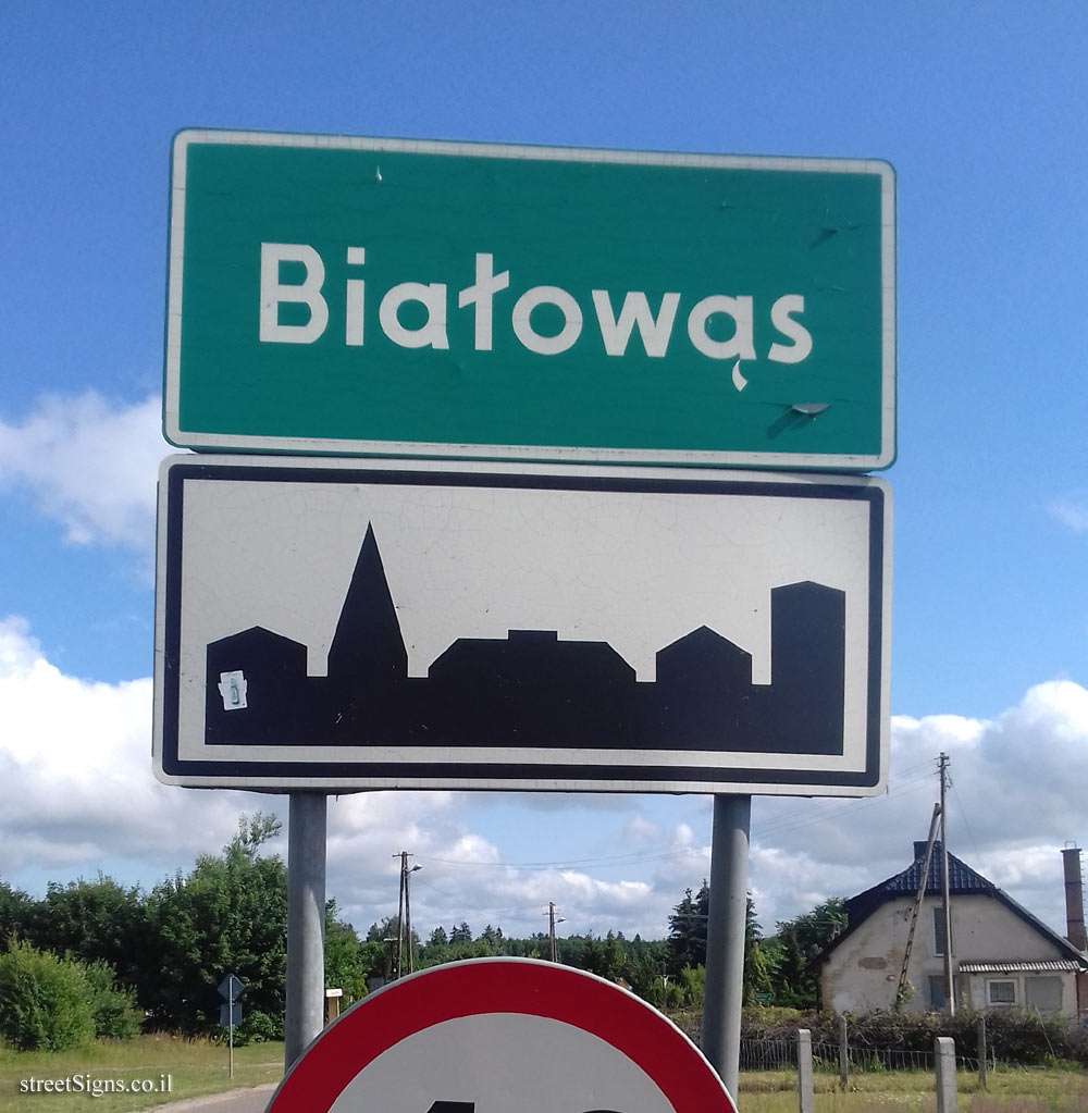 Białowąs - Sign of the beginning of the jurisdiction of the settlement