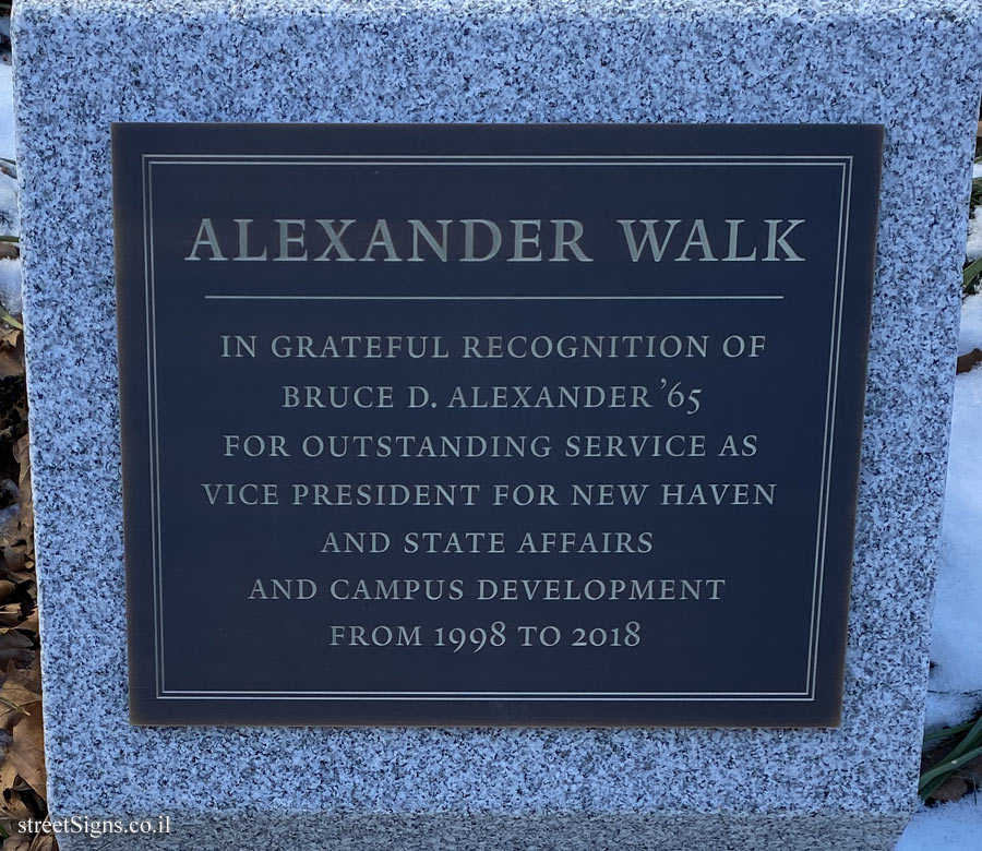 New Haven - A plaque to Bruce D. Alexander on the street bearing his name