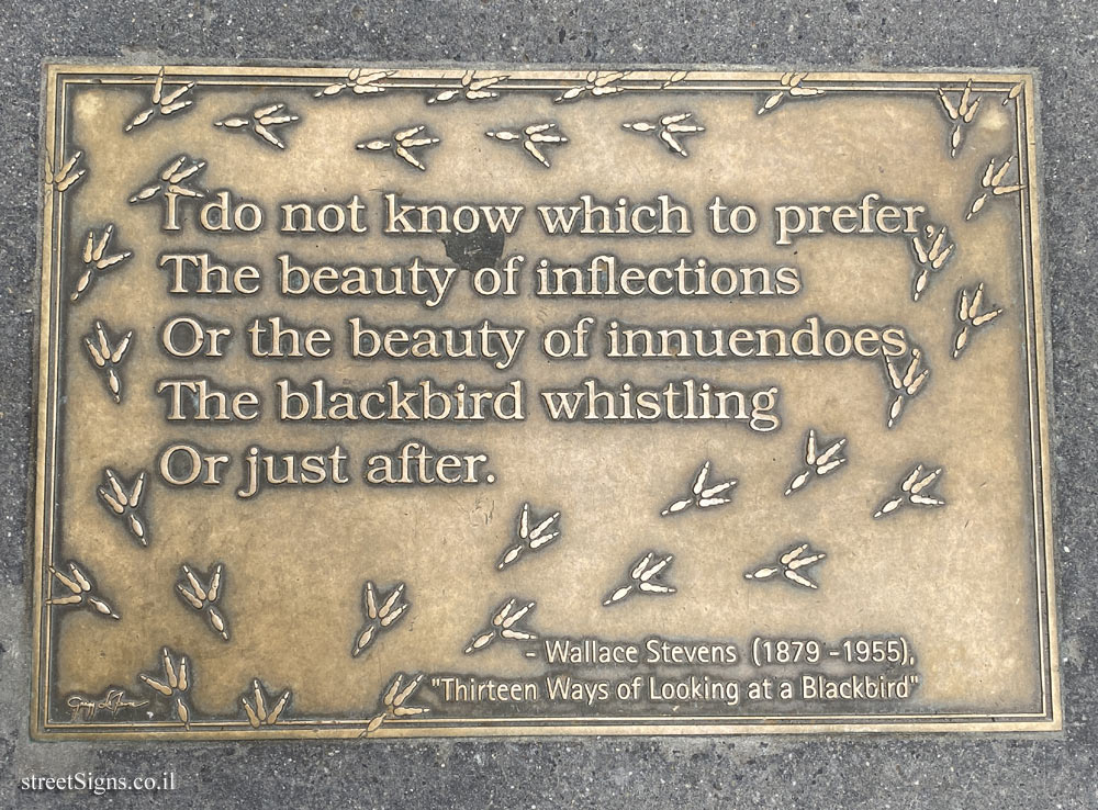 New York - Library Walk -A verse from Wallace Stevens’ song "13 Ways of Looking at a Blackbird"