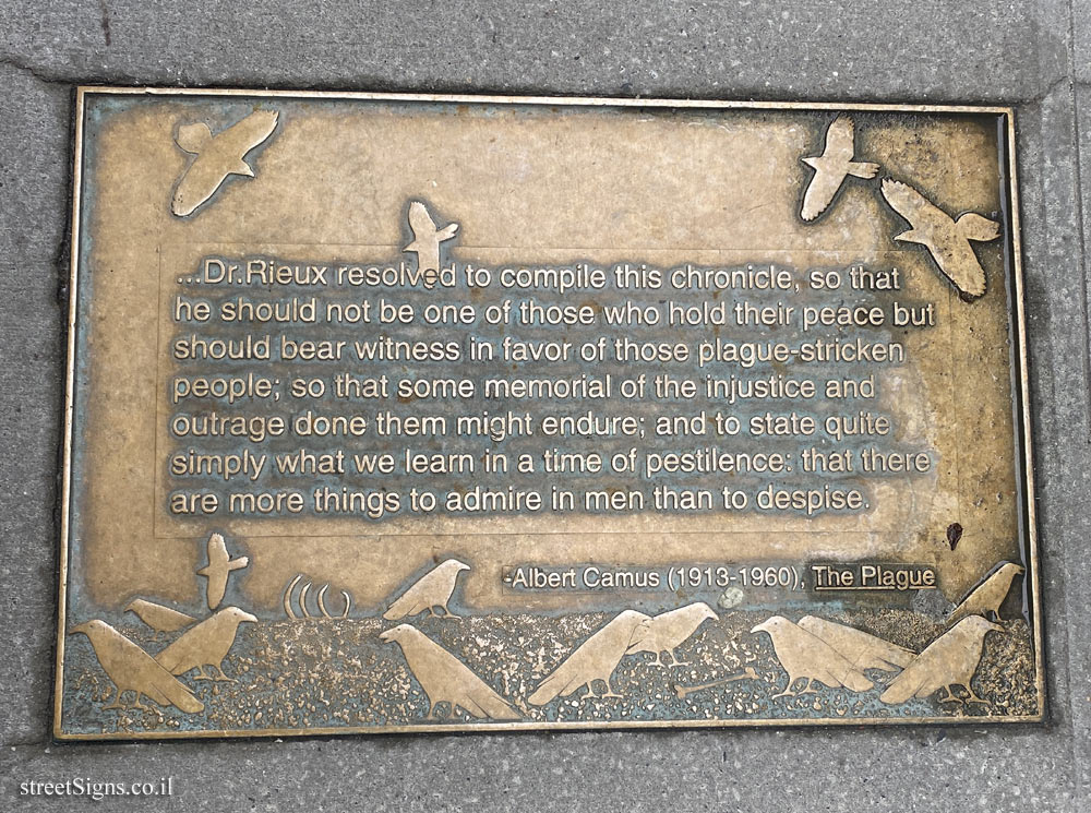 New York - Library Walk - Quote from "The Plague" by Albert Camus